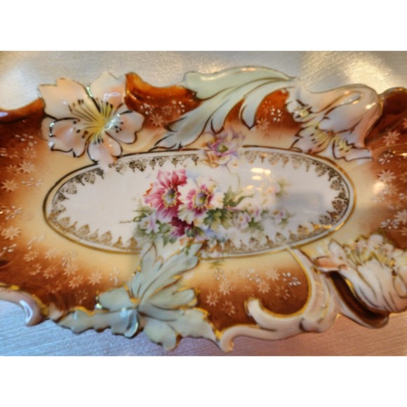 COPY - Cloisonne Trinket Dish Decoration Exquisite Floral Red and Goldtone - Picture 2 of 6